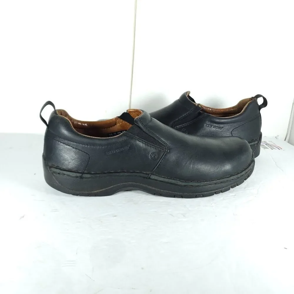 Red Wings Men's 6700 US10,5B Black Leather Steel Toe Slip-On Work Shoes